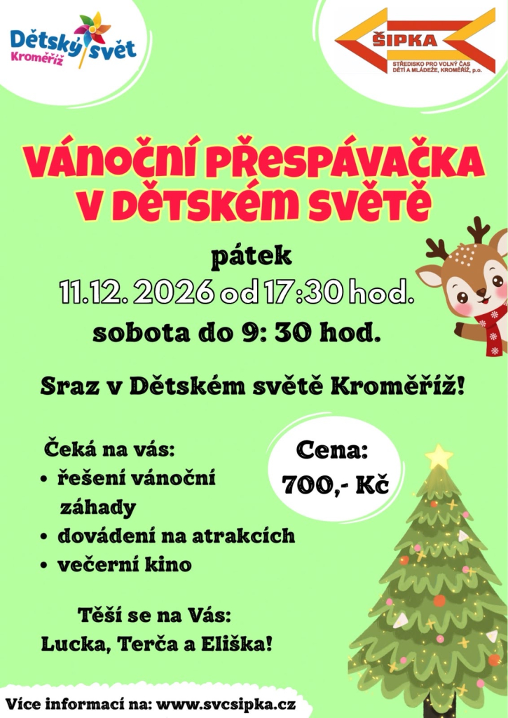 Vánoční přespávačka v dětském světě